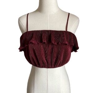 NWOT Plisse Crop Cami